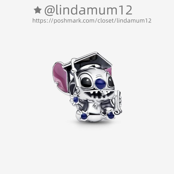 Pandora Disney Stitch Graduation Charm - Picture 1 of 6